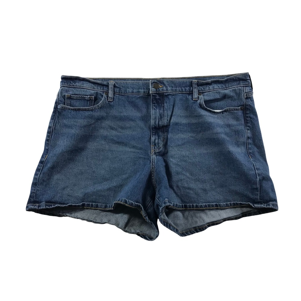 Banana Republic Womens 35 Blue Denim Shorts Mid Rise Premium Cotton Stretch